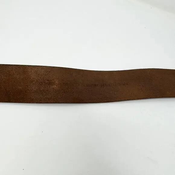 Brown Leather Folk Belt Paisley Fabric Rickrack Festival Ren Faire Peasant Sz M - Picture 12 of 12